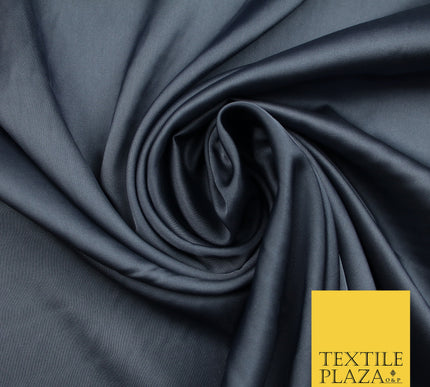 Storm Grey Fine Silky Smooth Liquid Sateen Satin Dress Fabric Drape Lining Material 7809