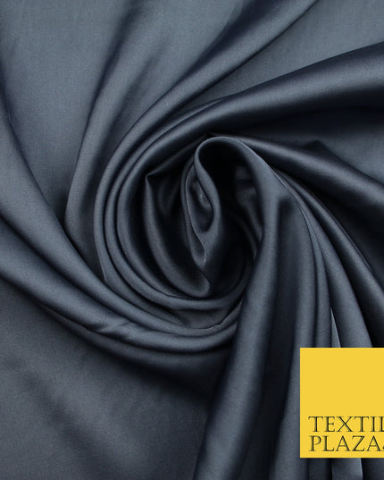 Storm Grey Fine Silky Smooth Liquid Sateen Satin Dress Fabric Drape Lining Material 7809