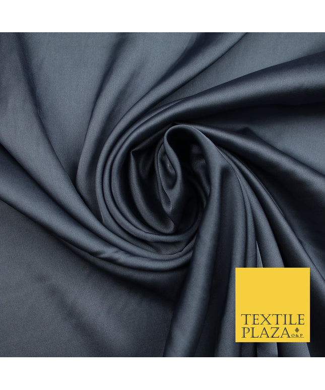 Storm Grey Fine Silky Smooth Liquid Sateen Satin Dress Fabric Drape Lining Material 7809