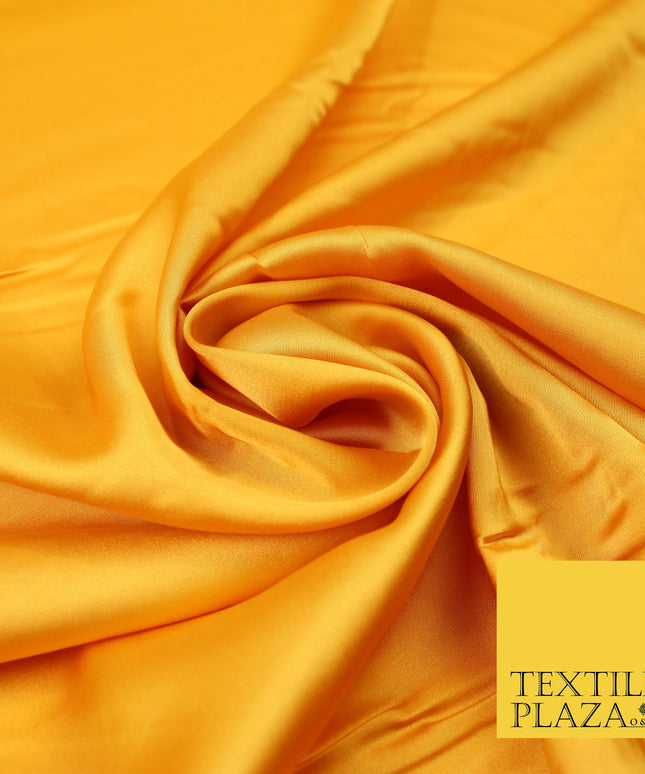 Solar Yellow Fine Silky Smooth Liquid Sateen Satin Dress Fabric Drape Lining Material 7876