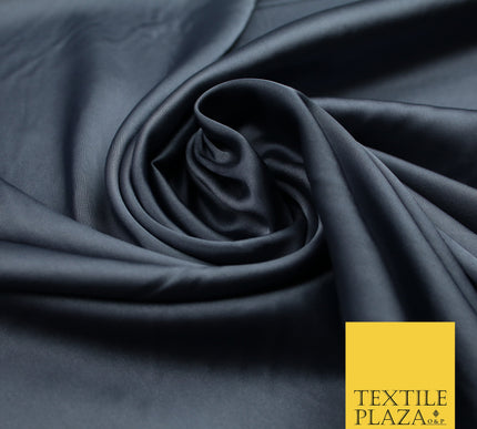 Storm Grey Fine Silky Smooth Liquid Sateen Satin Dress Fabric Drape Lining Material 7809