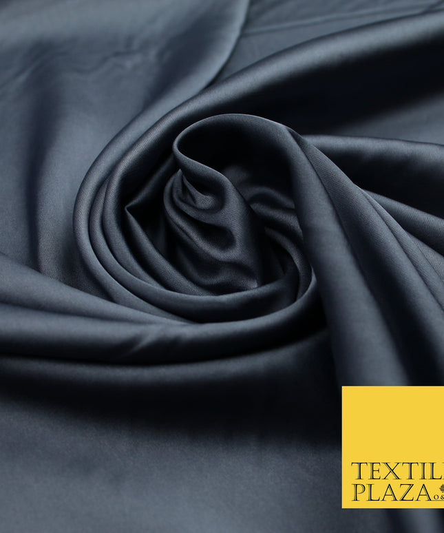 Storm Grey Fine Silky Smooth Liquid Sateen Satin Dress Fabric Drape Lining Material 7809