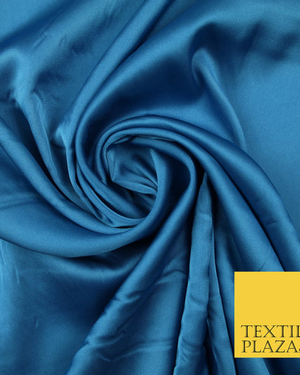 Turquoise Blue Fine Silky Smooth Liquid Sateen Satin Dress Fabric Drape Lining Material 7878