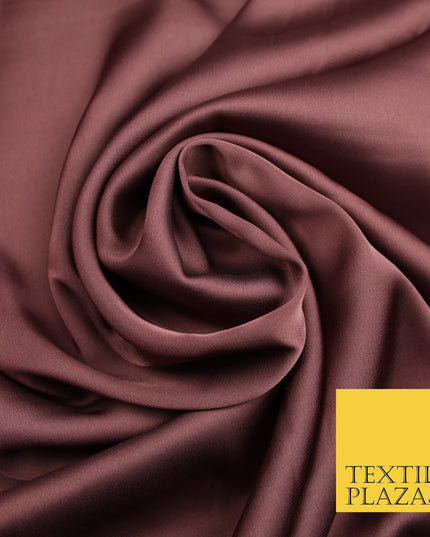 Vintage Mauve Fine Silky Smooth Liquid Sateen Satin Dress Fabric Drape Lining Material 7863