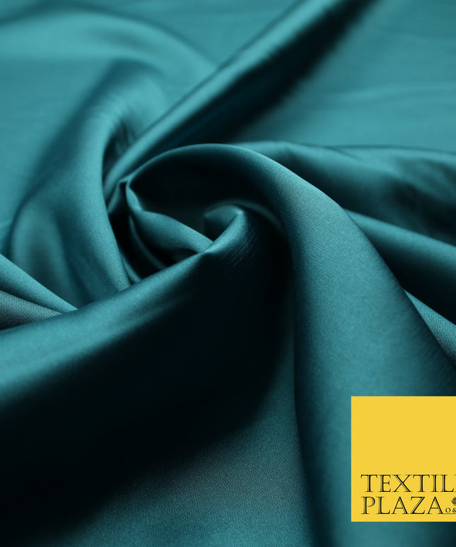 Teal Fine Silky Smooth Liquid Sateen Satin Dress Fabric Drape Lining Material 7891