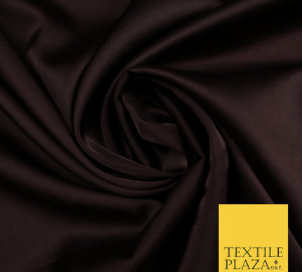 Warm Dark Brown Fine Silky Smooth Liquid Sateen Satin Dress Fabric Drape Lining Material 7865
