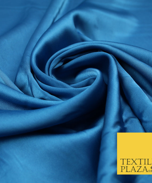 Turquoise Blue Fine Silky Smooth Liquid Sateen Satin Dress Fabric Drape Lining Material 7878
