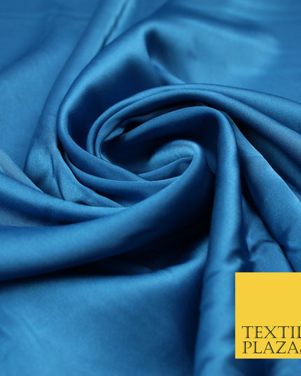 Turquoise Blue Fine Silky Smooth Liquid Sateen Satin Dress Fabric Drape Lining Material 7878