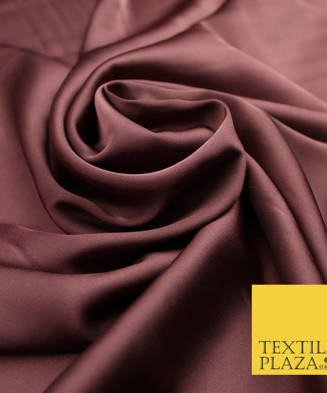 Vintage Mauve Fine Silky Smooth Liquid Sateen Satin Dress Fabric Drape Lining Material 7863