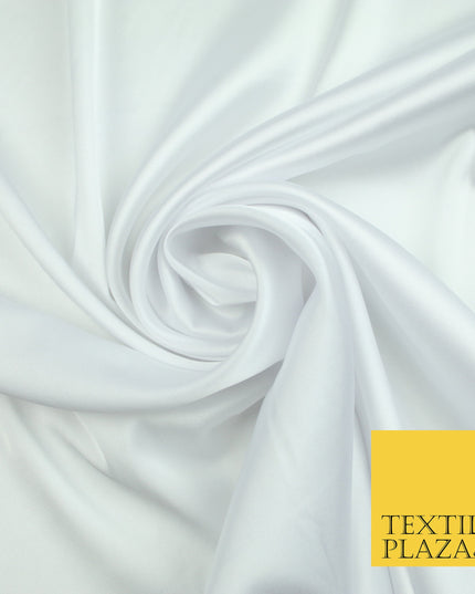 White Fine Silky Smooth Liquid Sateen Satin Dress Fabric Drape Lining Material 7816