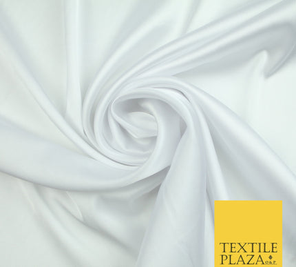 White Fine Silky Smooth Liquid Sateen Satin Dress Fabric Drape Lining Material 7816