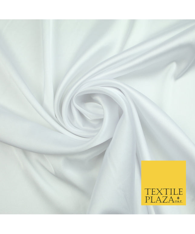 White Fine Silky Smooth Liquid Sateen Satin Dress Fabric Drape Lining Material 7816