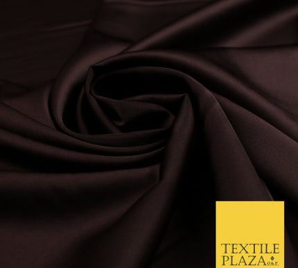 Warm Dark Brown Fine Silky Smooth Liquid Sateen Satin Dress Fabric Drape Lining Material 7865