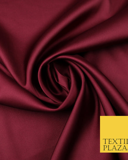 Wine Burgundy Fine Silky Smooth Liquid Sateen Satin Dress Fabric Drape Lining Material 7873