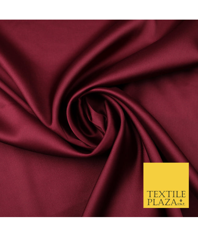 Wine Burgundy Fine Silky Smooth Liquid Sateen Satin Dress Fabric Drape Lining Material 7873