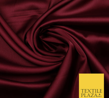 Wine Maroon Fine Silky Smooth Liquid Sateen Satin Dress Fabric Drape Lining Material 7864