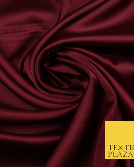Wine Maroon Fine Silky Smooth Liquid Sateen Satin Dress Fabric Drape Lining Material 7864