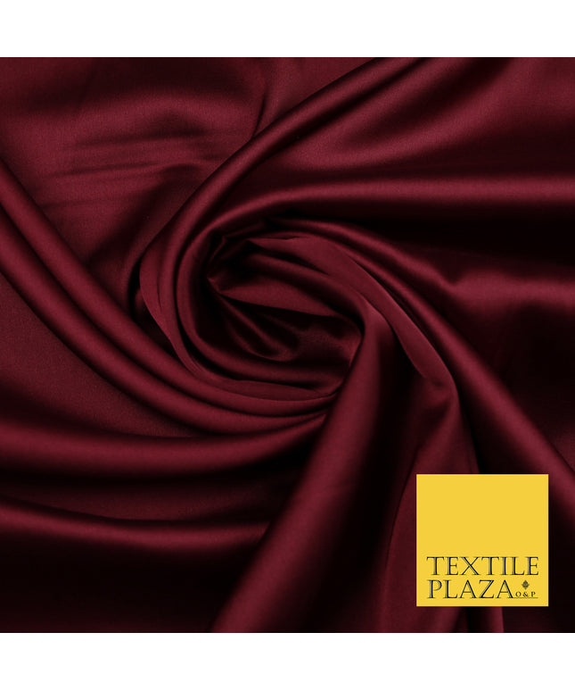 Wine Maroon Fine Silky Smooth Liquid Sateen Satin Dress Fabric Drape Lining Material 7864