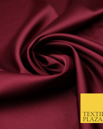 Wine Burgundy Fine Silky Smooth Liquid Sateen Satin Dress Fabric Drape Lining Material 7873