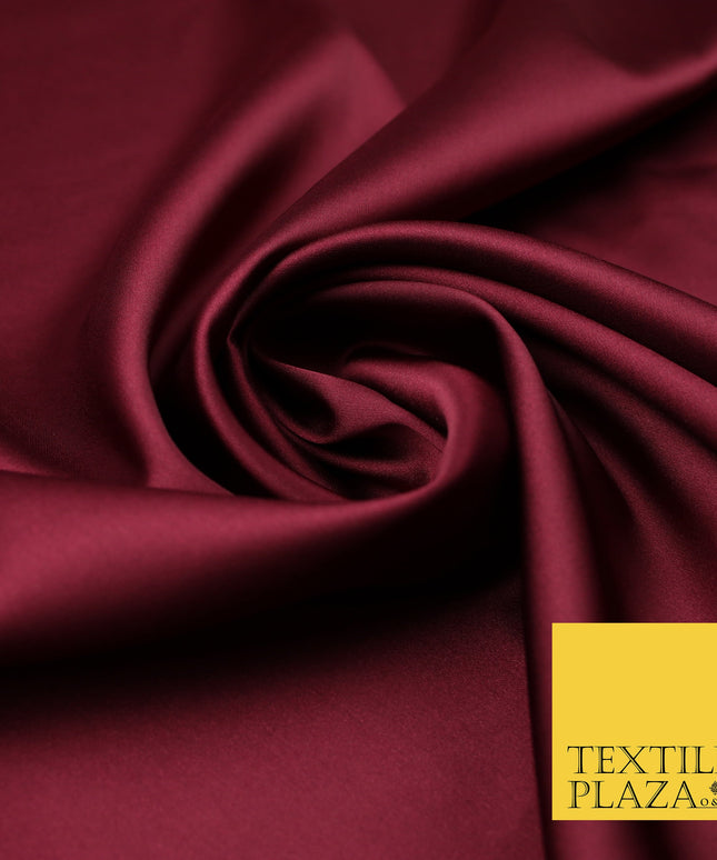 Wine Burgundy Fine Silky Smooth Liquid Sateen Satin Dress Fabric Drape Lining Material 7873