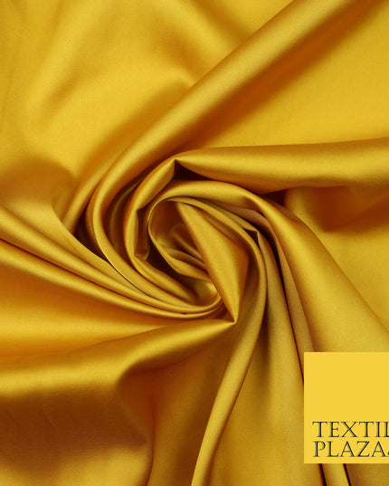 Yellow Gold Fine Silky Smooth Liquid Sateen Satin Dress Fabric Drape Lining Material 7875