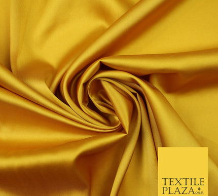 Yellow Gold Fine Silky Smooth Liquid Sateen Satin Dress Fabric Drape Lining Material 7875
