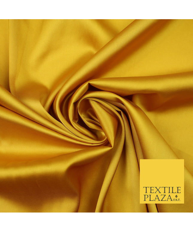 Yellow Gold Fine Silky Smooth Liquid Sateen Satin Dress Fabric Drape Lining Material 7875