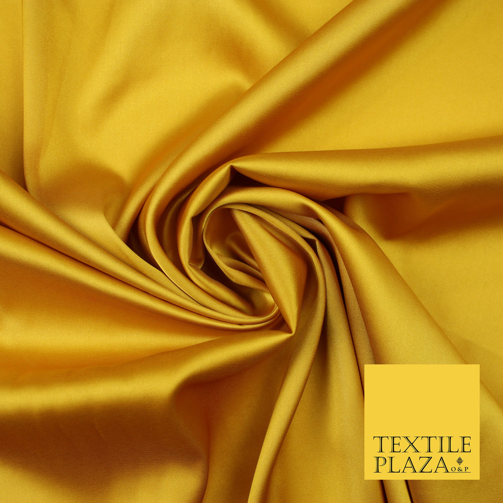 Yellow Gold Fine Silky Smooth Liquid Sateen Satin Dress Fabric Drape Lining Material 7875