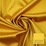 Yellow Gold Fine Silky Smooth Liquid Sateen Satin Dress Fabric Drape Lining Material 7875