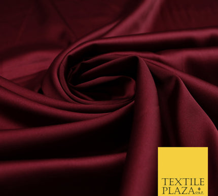 Wine Maroon Fine Silky Smooth Liquid Sateen Satin Dress Fabric Drape Lining Material 7864