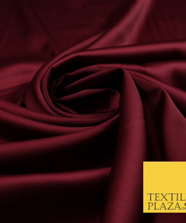 Wine Maroon Fine Silky Smooth Liquid Sateen Satin Dress Fabric Drape Lining Material 7864