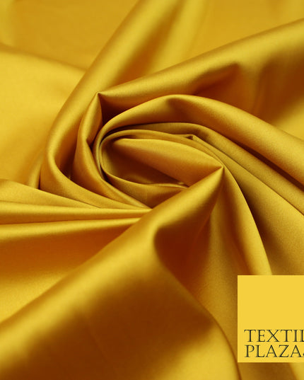 Yellow Gold Fine Silky Smooth Liquid Sateen Satin Dress Fabric Drape Lining Material 7875