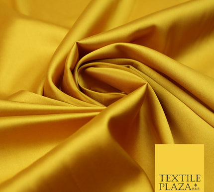 Yellow Gold Fine Silky Smooth Liquid Sateen Satin Dress Fabric Drape Lining Material 7875