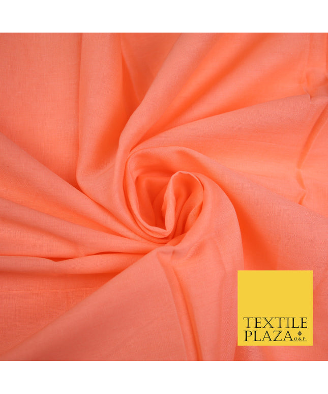 BRIGHT PEACH - Full Voile 100% COTTON RUBIA Fabric Turban Sikh Dastaar Pagh Patka 3M - 5M - 6M - 7M 8168