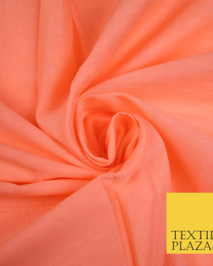 BRIGHT PEACH - Full Voile 100% COTTON RUBIA Fabric Turban Sikh Dastaar Pagh Patka 3M - 5M - 6M - 7M 8168
