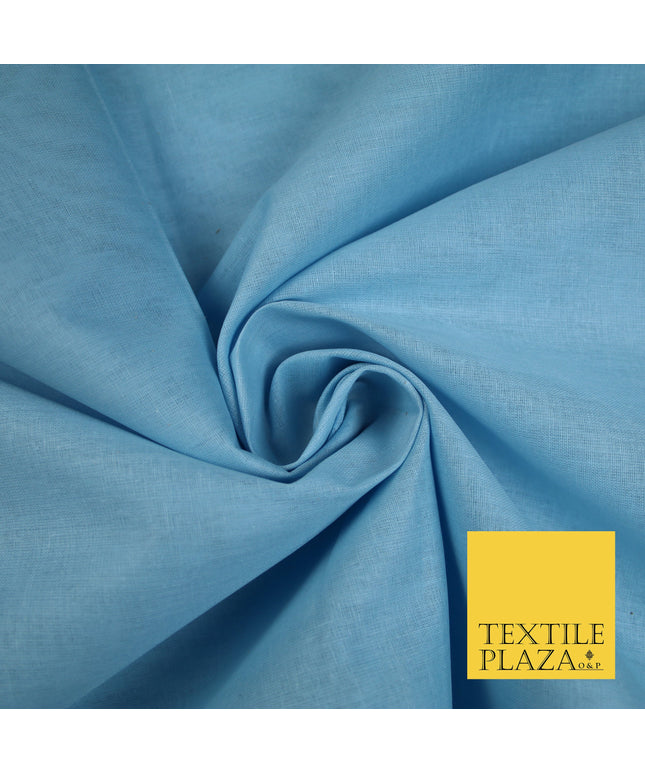 LIGHT BLUE - Full Voile 100% COTTON RUBIA Fabric Turban Sikh Dastaar Pagh Patka 3M - 5M - 6M - 7M 8126