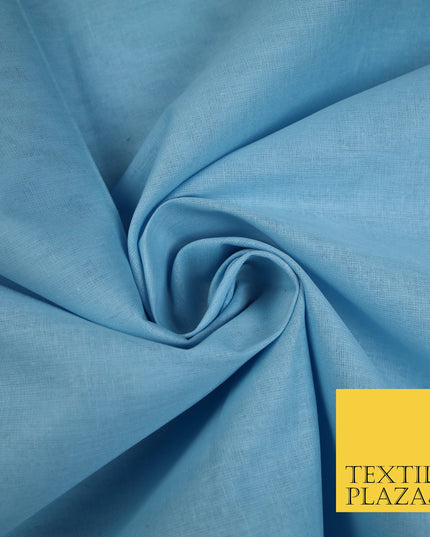 LIGHT BLUE - Full Voile 100% COTTON RUBIA Fabric Turban Sikh Dastaar Pagh Patka 3M - 5M - 6M - 7M 8126