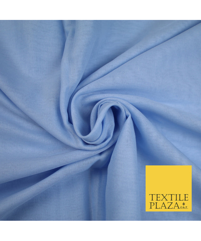 POWDER BLUE - Full Voile 100% COTTON RUBIA Fabric Turban Sikh Dastaar Pagh Patka 3M - 5M - 6M - 7M 8125