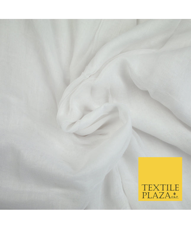 WHITE - Full Voile 100% COTTON RUBIA Fabric Turban Sikh Dastaar Pagh Patka 3M - 5M - 6M - 7M 8041