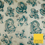 4 COLOURS - Floral Paisley Cluster Textured Brocade Jacquard Dress Fabric 59"