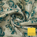 4 COLOURS - Floral Paisley Cluster Textured Brocade Jacquard Dress Fabric 59"