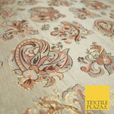 4 COLOURS - Floral Paisley Cluster Textured Brocade Jacquard Dress Fabric 59"