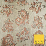 4 COLOURS - Floral Paisley Cluster Textured Brocade Jacquard Dress Fabric 59"