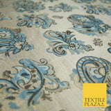4 COLOURS - Floral Paisley Cluster Textured Brocade Jacquard Dress Fabric 59"