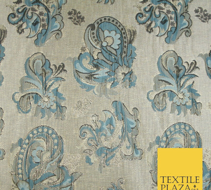 4 COLOURS - Floral Paisley Cluster Textured Brocade Jacquard Dress Fabric 59"