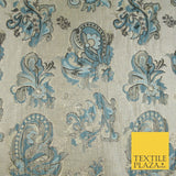 4 COLOURS - Floral Paisley Cluster Textured Brocade Jacquard Dress Fabric 59"