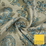 4 COLOURS - Floral Paisley Cluster Textured Brocade Jacquard Dress Fabric 59"