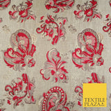 4 COLOURS - Floral Paisley Cluster Textured Brocade Jacquard Dress Fabric 59"