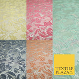 5 COLOURS - Silver Metallic Ornate Floral Brocade Jacquard Dress Fabric 59" Wide