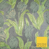 5 COLOURS - Large Leafy Tulip Creased Textured Brocade Jacquard Dress Fabric 59"